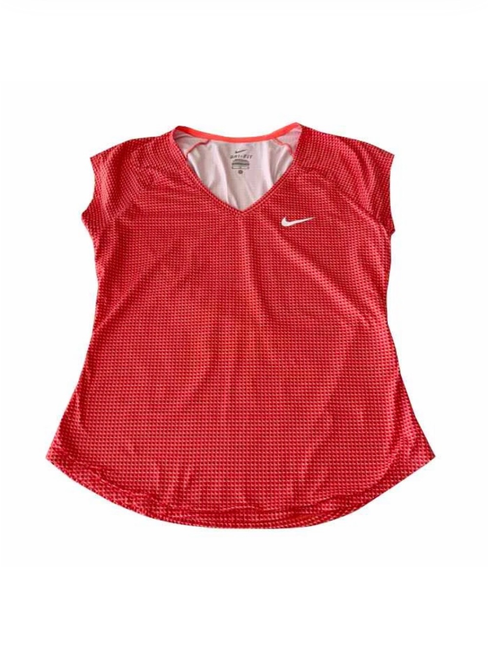 Nike Women's Red Short-Sleeve V-Neck Athletic Tee